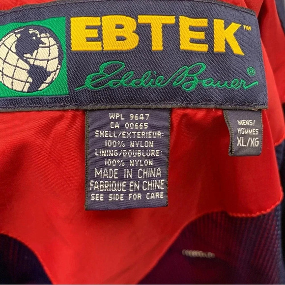 Eddie Bauer Ebtek Nylon Windbreaker Jacket Men XL Full Zip Utility Hood Pockets - Picture 12 of 16